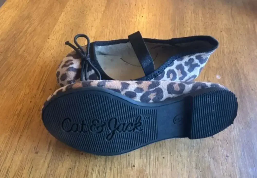 Cat & Jack Toddler Girls Leopard Print Ballet Flats with Bow